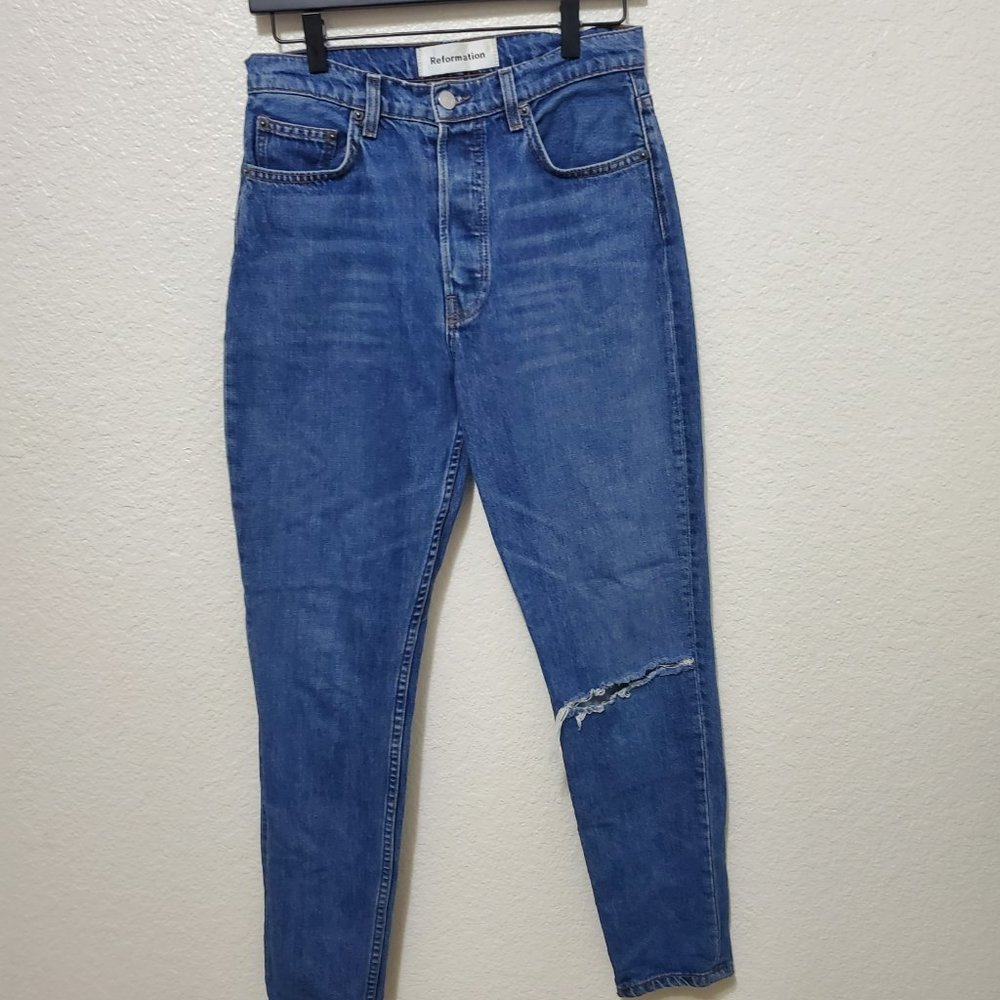 Reformation High and Skinny denim blue jean